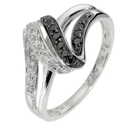 9ct white gold black 