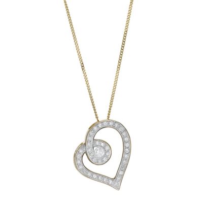 Love's Embrace 9ct gold quarter carat diamond heart pendant - Product number 8500290