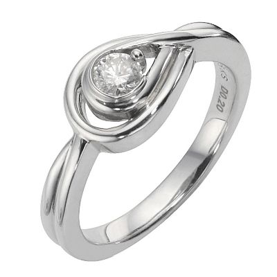 Love's Embrace sterling silver diamond solitaire icon ring - Product number 8500517