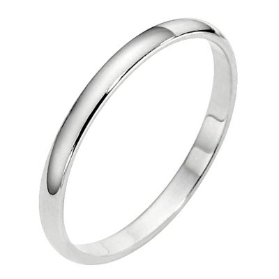 Platinum extra heavy weight d shape ring 2mm