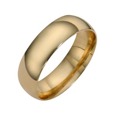 9ct yellow gold extra heavy court ring 6mm
