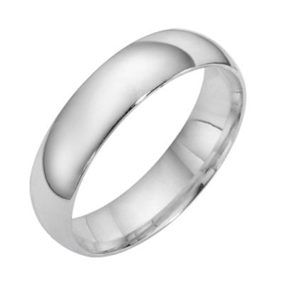 9ct white gold extra heavy weight court ring 5mm