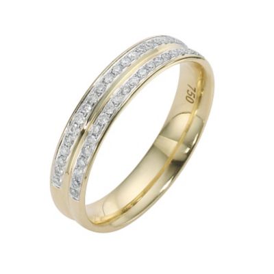 18ct yellow gold quarter carat diamond wedding ring