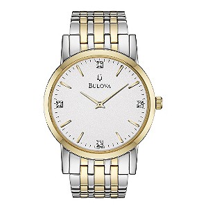 Bulova men's Diamond Round Dial Titanium Bracelet Watch