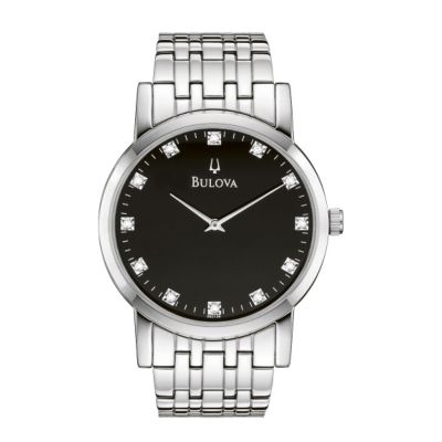 Bulova men's Stainless Steel Diamond Bracelet Watch