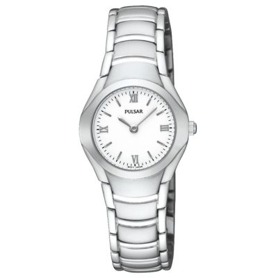 Pulsar Ladies White Dial Stainless Steel Bracelet Watch