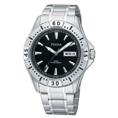 Pulsar Mens Sports Stainless Steel Bracelet Watch