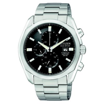 Citizen Eco-Drive men's round dial titanium chronograph - Product number 8513716