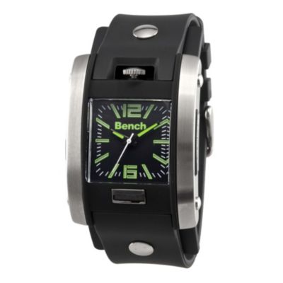 Bench Men's Black Square Dial Resin Strap Watch - Product number 8515115