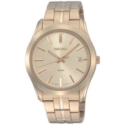 Seiko men's gold plated bracelet watch - Product number 8516227