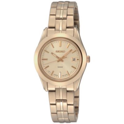 Seiko gold plated champagne dial bracelet watch - Product number 8516235