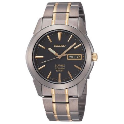 Seiko two colour titanium bracelet watch