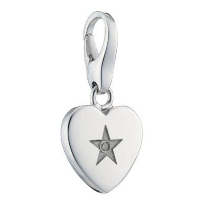 Lucky Charms - sterling silver diamond set heart charm - Product number 8517282
