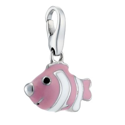 Lucky Charms - sterling silver and pink enamel fish charm - Product number 8517770