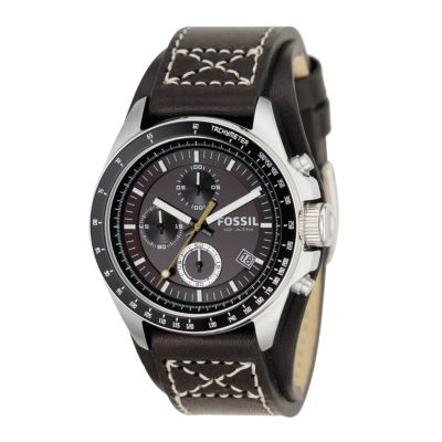 Fossil Decker Men's Chronograph Leather Cuff Watch