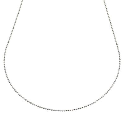 9ct White Gold 18` Shiny Ball Chain
