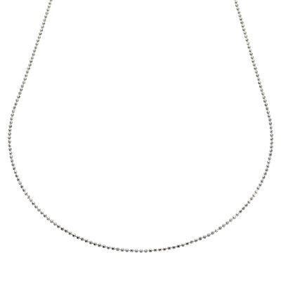 9ct White Gold 18` Shiny Ball Chain