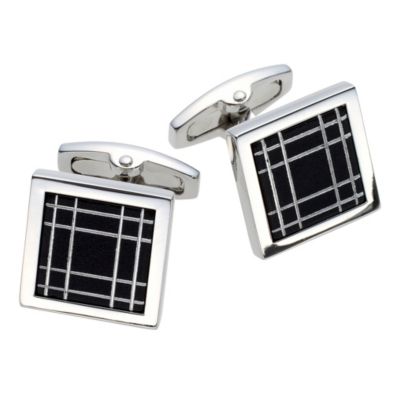 Gaventa men's black grid cufflinks - Product number 8519439