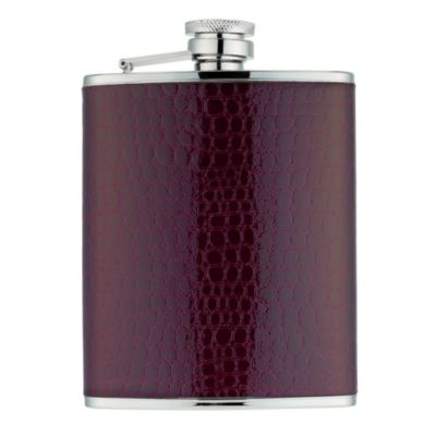 Gaventa brown mock croc leather 6oz hipflask - Product number 8519722
