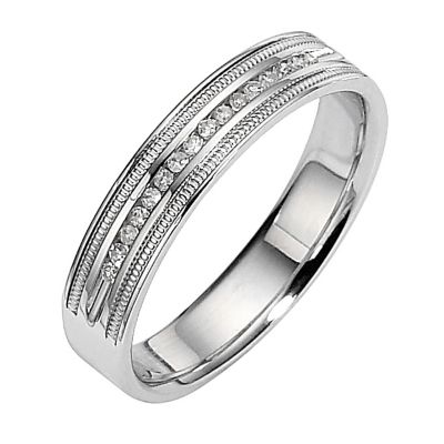 18ct white gold ladies' diamond set beaded ring - Product number 8520771