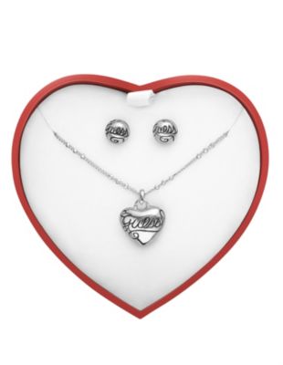 Guess Heart Pendant And Earrings Set With Heart Box at H. Samuel