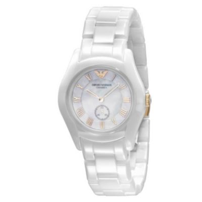 Emporio Armani ladies' white ceramic bracelet watch - Product number 8525315