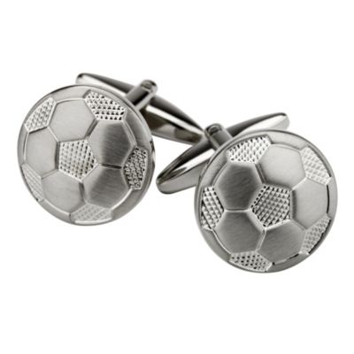 H Samuel Rhodium Football Cufflinks