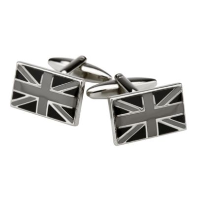 Grey Union Jack Flag Cufflinks