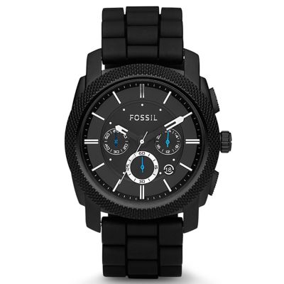 Fossil Men's Chronograph Black Rubber Strap WatchFossil Men's Chronograph Black Rubber Strap Watch