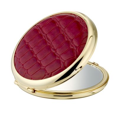 Red Mock Crock Compact Mirror