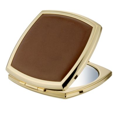 Stratton Tan Leather Square Compact Mirror