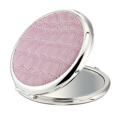 Pink Mock Crock Compact Mirror