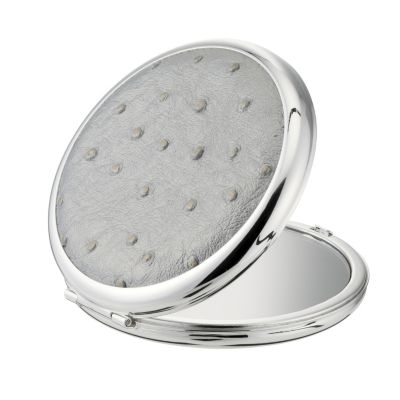 Stratton Silver Ostrich Effect Compact Mirror