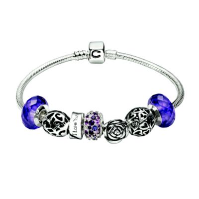 Chamilia - silver purple 7 bead starter bracelet - Product number 8533040