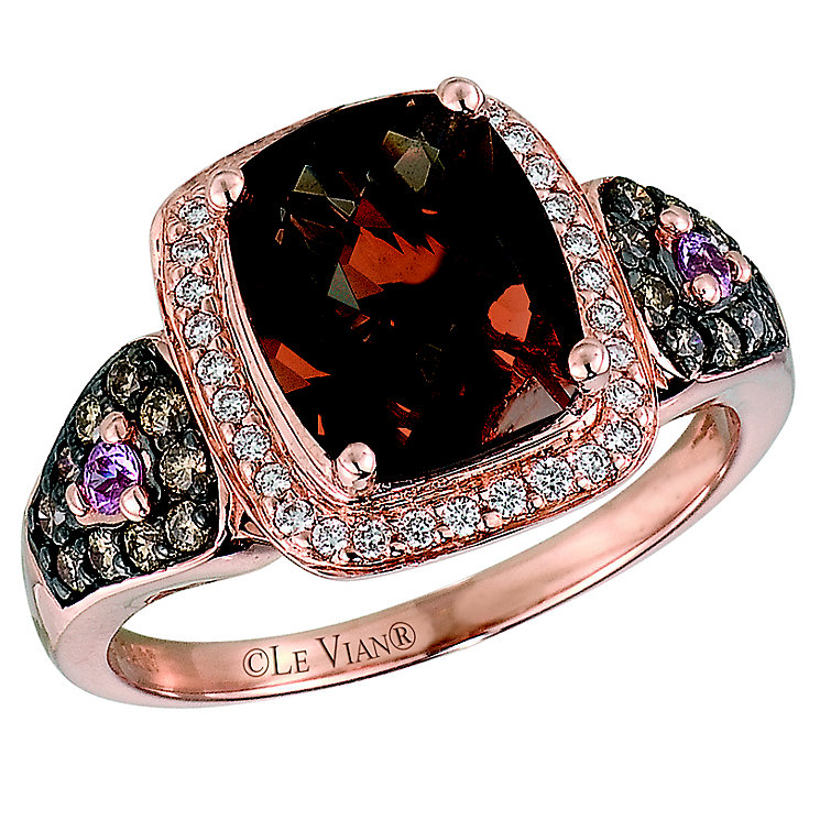 Le Vian 14CT Strawberry Gold Diamond & Quartz Ring Ernest Jones