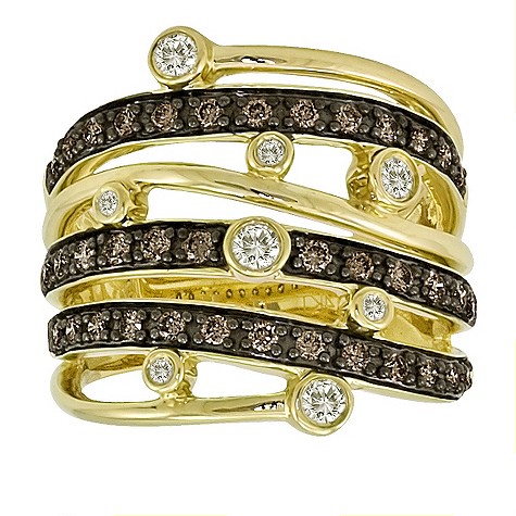 Le Vian 14ct gold 80pt chocolate diamond spiral ring