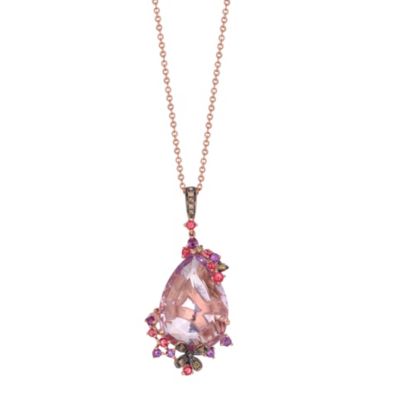 Le Vian 14ct strawberry gold amethyst & pink topaz pendant - Product number 8540896
