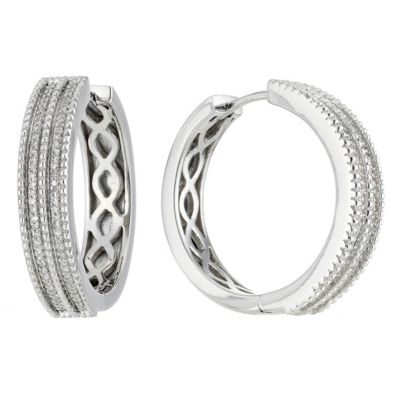 Amanda Wakeley silver diamond vintage hoop earrings - Product number 8541019
