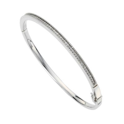 Amanda Wakeley silver half carat diamond vintage bangle - Product number 8541027