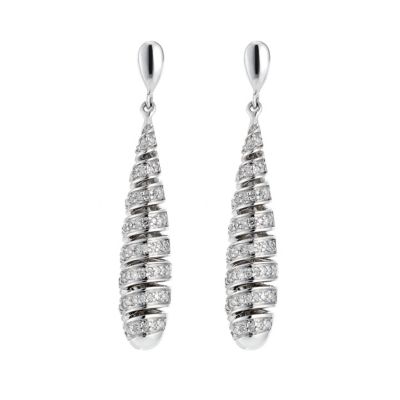 Amanda Wakeley silver third carat diamond swirl earrings - Product number 8541132