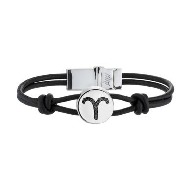 Amanda Wakeley silver black diamond Aries leather bracelet - Product number 8541167
