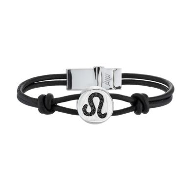 Amanda Wakeley silver black diamond Leo leather bracelet - Product number 8541205