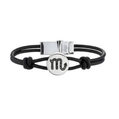 Amanda Wakeley silver black diamond Scorpio leather bracelet - Product number 8541248