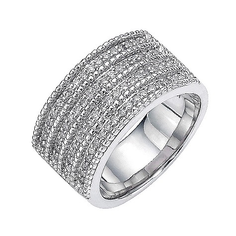 Amanda Wakeley sterling silver half carat diamond set ring
