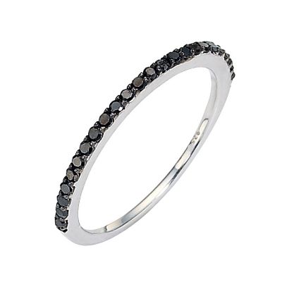 Amanda Wakeley sterling silver black coloured diamond ring