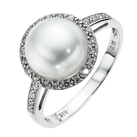 9ct white gold pearl 