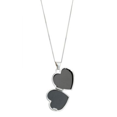 9ct White Gold Love Heart Locket