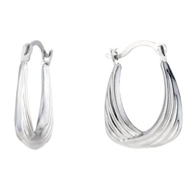 9ct White Gold Twist Handbag Creole Earrings - Product number 8561222