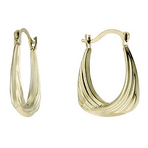 9ct Yellow Gold Twist Handbag Creole Earrings