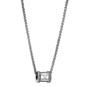 DKNY Sculptured Sterling Silver And Crystal